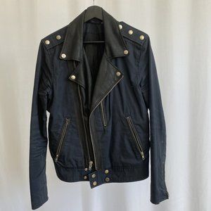 BLK DNM Leather Trim Motorcycle Jacket